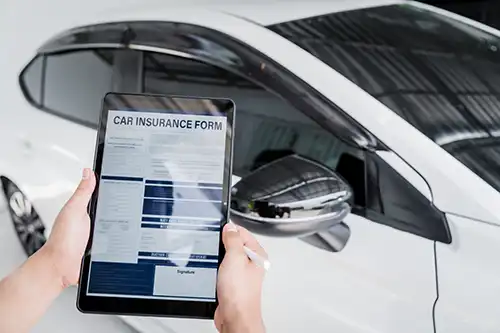 Car insurance filing and DMV form